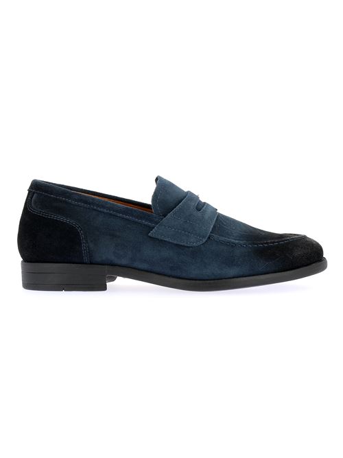 mocassino uomo in camoscio blu NERO GIARDINI | E302785UE207